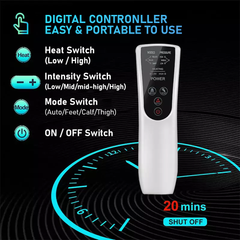 Electric Leg Massager with Air Compression for Circulаtiоn Rеlаxаtiоn Dark Gray