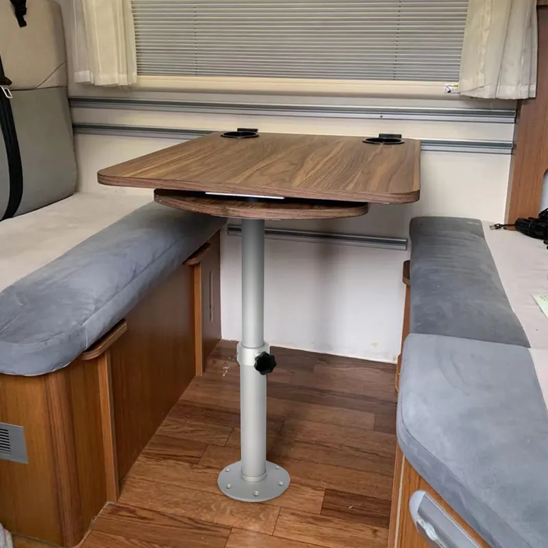 Table Pedestal Telescopic Furniture Leg 46-70cm Height Adjustable Easy Installation Detachable Aluminum Alloy Support for RV Marine Boat Caravan Motorhome
