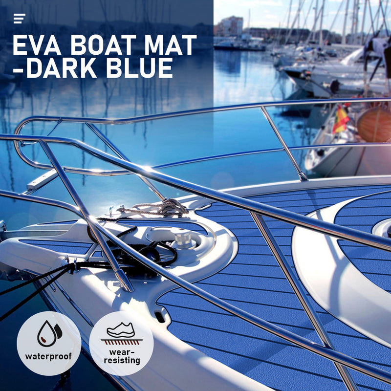 EVA Foam Boat Teak Decking Sheet Marine Non-slip Flooring Carpet Mats Navy Blue