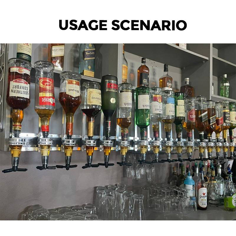 6 Bottle Bar Beverage Liquor Dispenser Alcohol Drink Shot Cabinet Wall Mounted