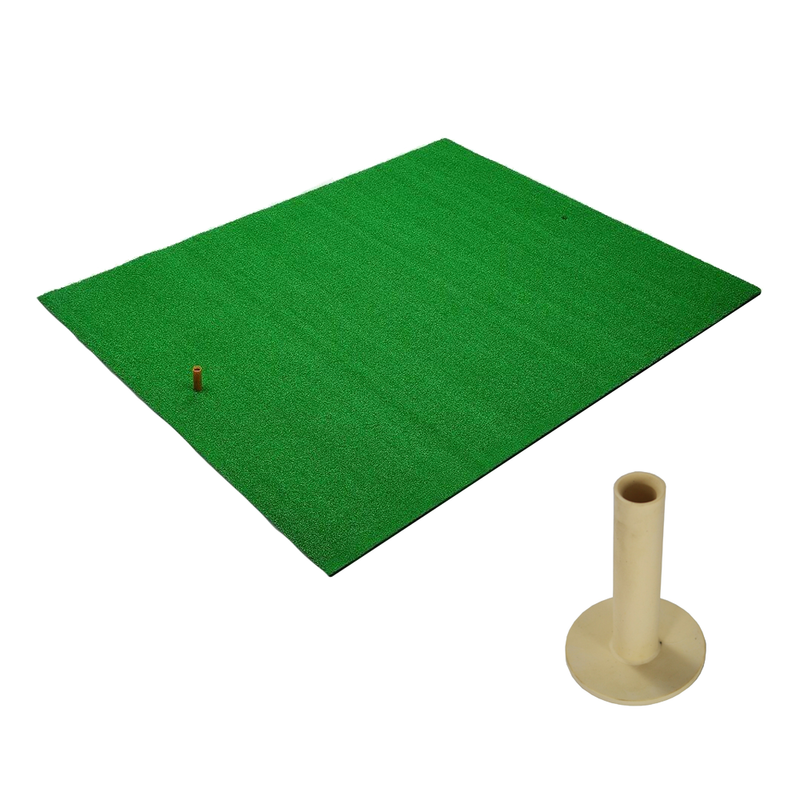 Golf Mat - Artificial Turf Golf Mat with Non-Slip Foam - 1.2x1m Golf Hitting Mat for Indoor and Outdoor Practice Inc Rubber Tee