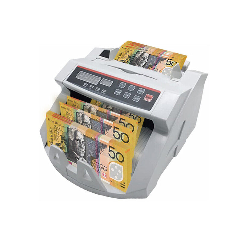 Automatic Money Counter Bill Counter Australia Banknote Counter High Speed Cash Bill Counting with UA and Dual Digital Display Suitable for AUD Dollars