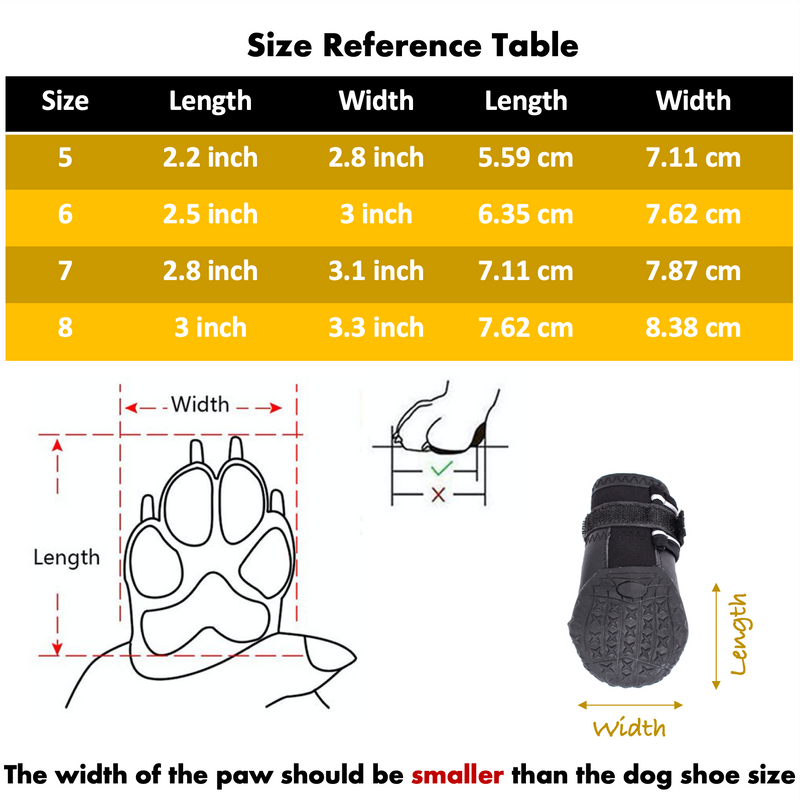 4PCS Dog Socks Protective Booties Anti Slip Rain Boots Pet Dog Shoes