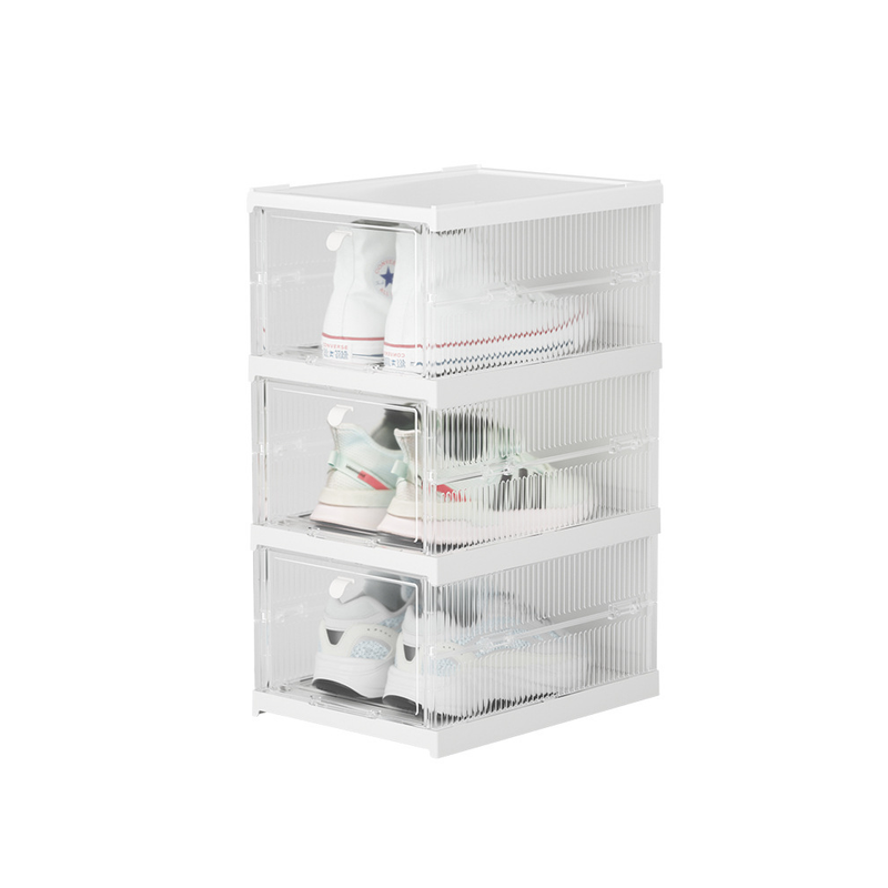3pcs Shoe Box Containers Stackable-Clear
