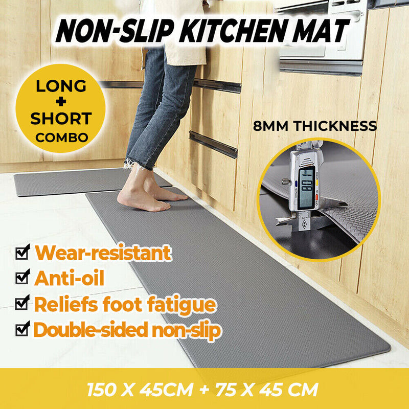 Non-slip Waterproof Kitchen Mat Home Floor Rug Anti-Oil Anti-Fatigue Easy Clean