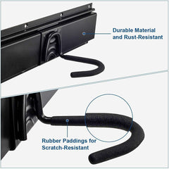 Bike Storage Rack Wall Mount Garage Vertical Bike Hanger Rack For 6 Bikes Adjustable Hooks Fits All Mountain and Road Bike Up to 20kg Per Hook Space Saving