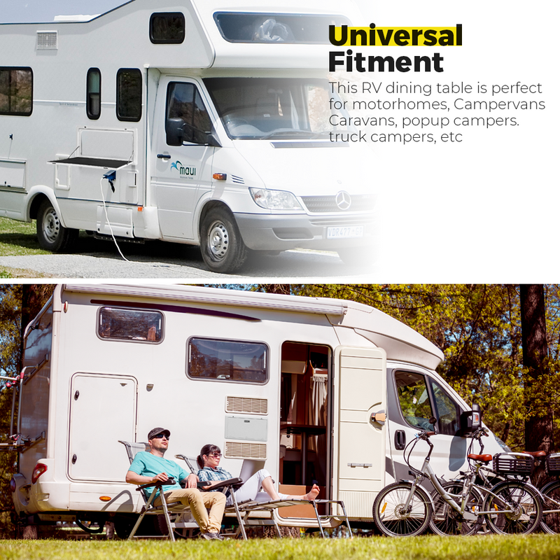 Caravan RV Picnic Camping Folding Outdoor Table 800 x 450mm-Black