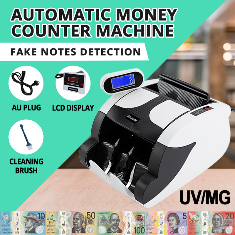 Automatic Money Counter Bill Counter,Australia Banknote Counter High Speed Cash Bill Counting Machine with UA and Digital Display Suitable for AUD Dollars
