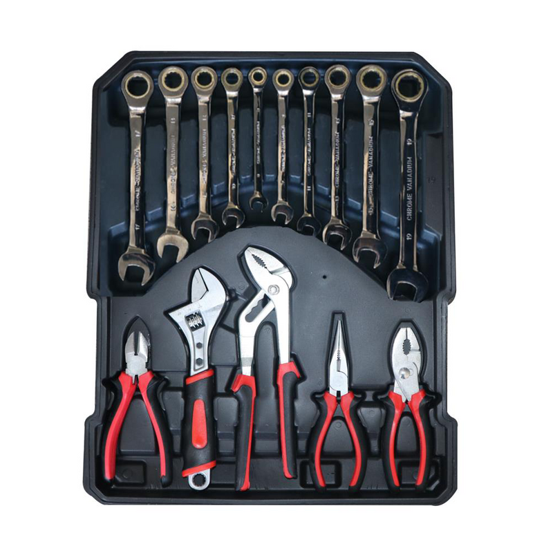 1375PCS Portable Tool Kit Trolley Comprehensive Repair Universal DIY Hand Tools Case Mechanics Toolbox Set Organiser Box with Wheels and Locks 50X37X10cme