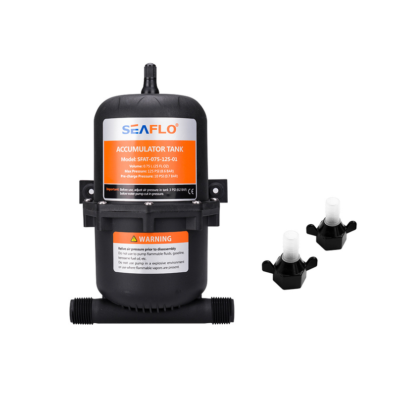 Seaflo Accumulator Tank - 0.75L/25 OZ 125 PSI Easy Connect Ideal for Yachts RVs Agriculture and Pressurized Water Systems