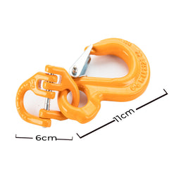 2Pack 7/8 mm Eye Sling Hook with Hammerlock Heavy Duty Safety Chain Swivel Winch Hook for Caravan Camper Trailer 2T Working Load Limit