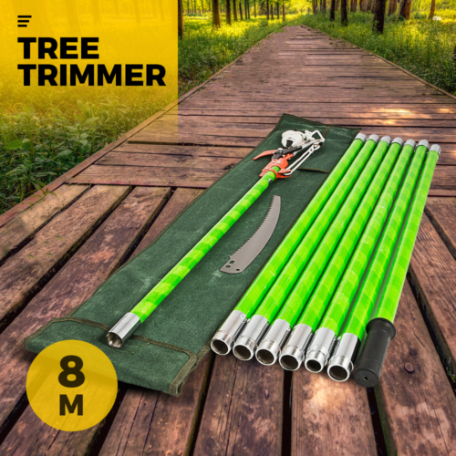 Alston 8M Detachable Pole Pruning Saw Tree Trimmer Extendable Shearing Loppers Hand Pole Saw With Storage Bag Portable Long Reach Yard Garden Pruning Cutter