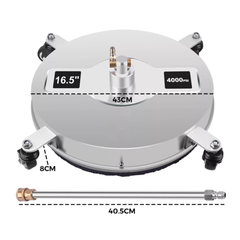 Alston 16.5 Inch High-Pressure Surface Cleaner Concrete Cleaner Driveway Cleaner 4000PSI-Stainless Steel with Quick Connector For Concrete Driveway