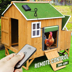 Solar Powere Automatic Chicken Coop Door Waterproof Cage Closer Opener Anti-Pinch with Timer Auto Light Sensor and Remote Control One Year Warranty