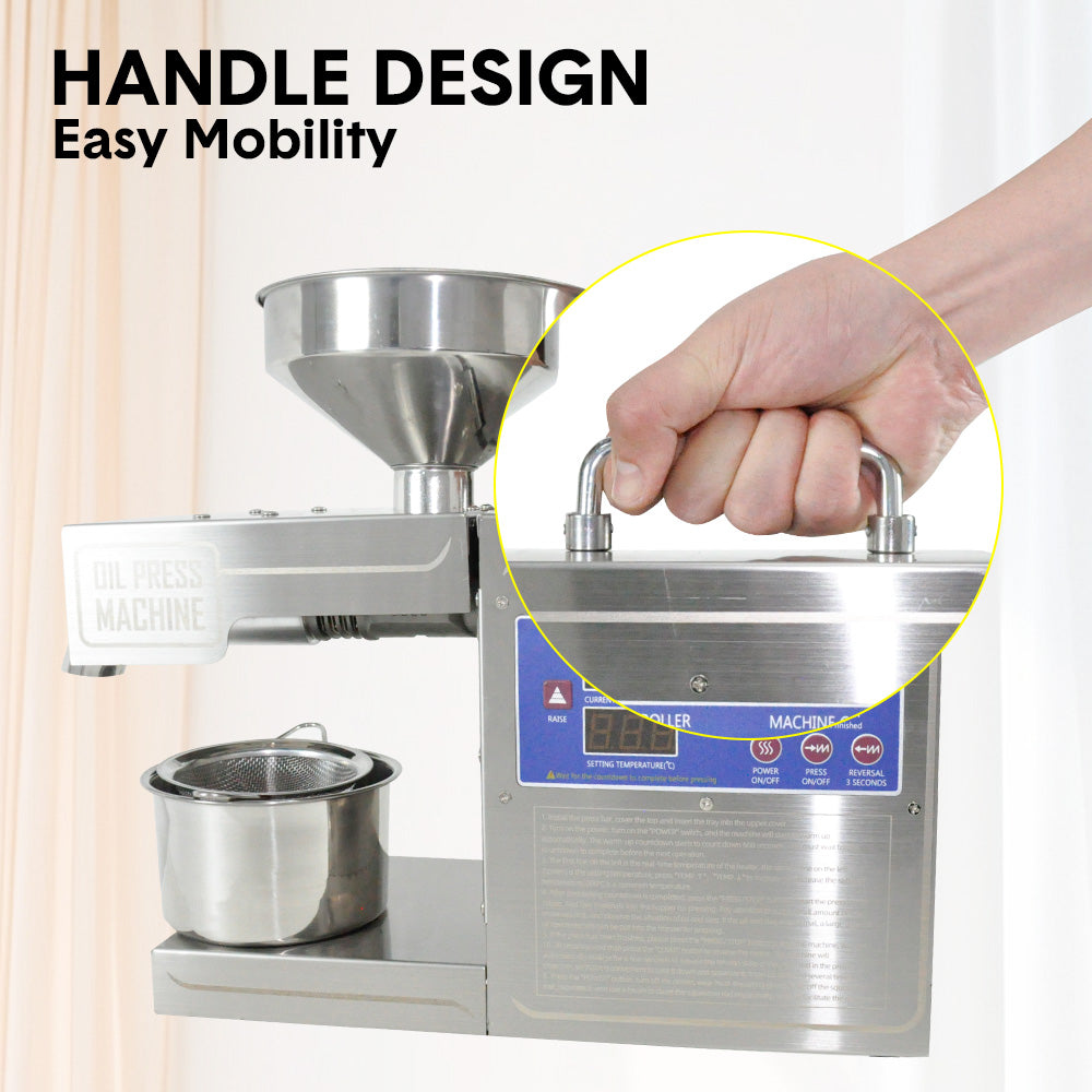 Intelligent Automatic 820W Oil Press Machine Oil Extraction Stainless Steel Oil Expeller Hot and Cold Oil Pressing Direct Current Machine Commercial Home