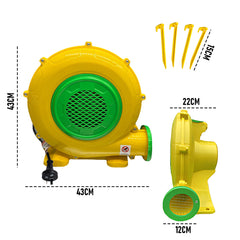 680W Air Blower 240V Commercial AU | SAA/CE Certified for Jumping Castles/Water Slides | 50dB Low Noise Salt-Resistant Housing
