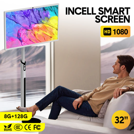 Alston Movable 32 Inch 1080P Smart Screen Rotatable In-cell Touch Screen Support Google Store Cast Screen with Built-in Battery HD Camera Android 12 8+128