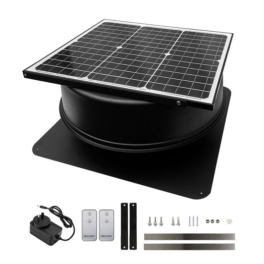 Solar Roof Fan Ventilation Exhaust Heat Extraction Panel Aluminum Alloy Blade