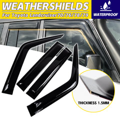 Weathershields Compatible for Toyota Landcruiser 70 76 78 79 Series 1992-2020 Car Window Visors Custom Fit Rain Proof Sun Wind Deflectors 4pcs