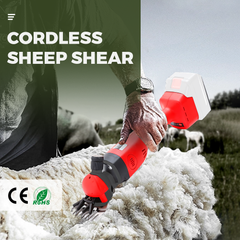 3500RPM Cordless Electric Sheep Shears with Extra 9 Straight Tooth Blades Wool Animal Clipper Kit for Shearing Sheep Goats Cattle --Skin Only