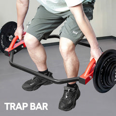 Heavy Duty Hex Trap Bar Olympic Deadlift Squat Bars Max 300kg Load Hexagonal Bar with 2 Spring Clasps and Handles for Home Gym Squat Shrug and Farmer Walk