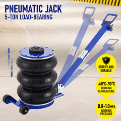 5T Triple Bag Pneumatic Air Jack 11000lbs Quick Lifting for Car SUV Minitruck-Heavy Duty Compressed Tools Reliable with Adjustable Handle