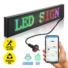 LED Scrolling Sign 40'' x 8'' Wi-Fi Connectivity 96 x 16 Pixels 7-Color Display