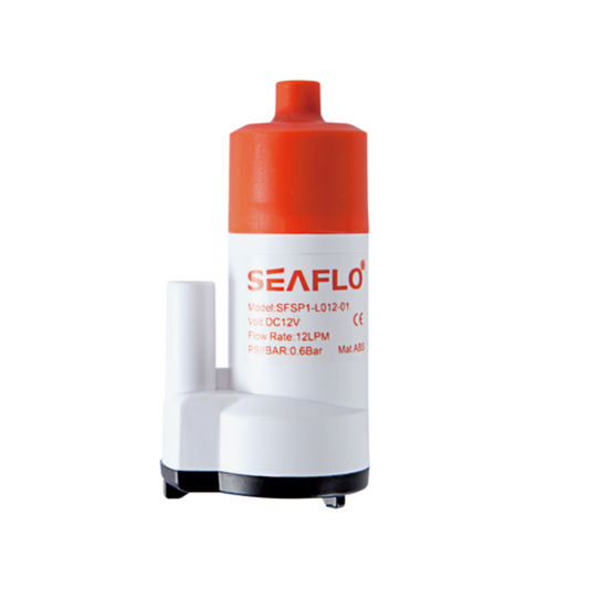 SEAFLO Mini Submersible Pump 12V – 16 LPM Flow Compact Design Food-Grade Material 18 Ft Vertical Lift Quiet Operation Lightweight Portable