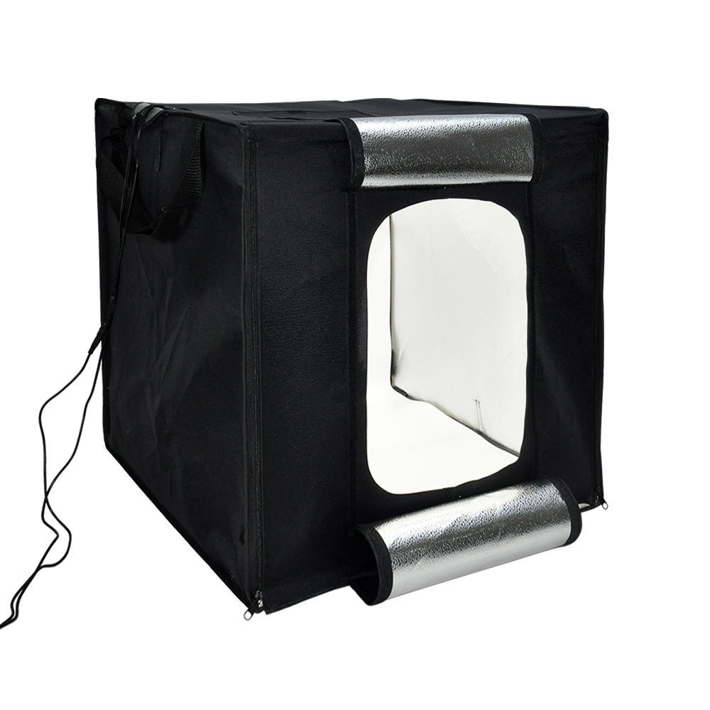 60cm Photography Light Box Portable Light Tent Photo Studio 60x60x60cm With 2 Light Panels 5 Color Removable Backdrops and Carry Bag AU Plug