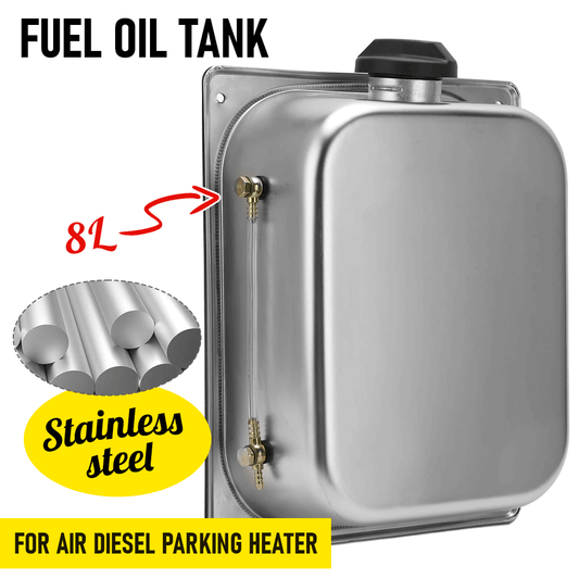 8L Petrol Fuel Tank Stainless Steel Diesel Fuel Tank Portable Diesel Container Backup Petrol Storage Tank For Truck Van External Fuel Tank