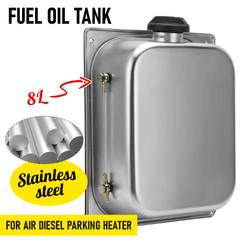 8L Petrol Fuel Tank Stainless Steel Diesel Fuel Tank Portable Diesel Container Backup Petrol Storage Tank For Truck Van External Fuel Tank