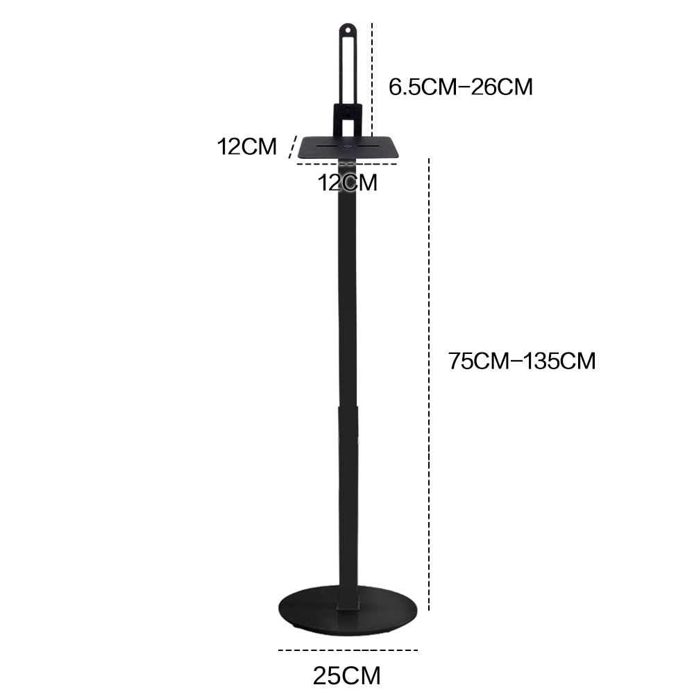 Speaker Stand Audio Floor Stand Speaker Holder Square Bracket Adjustable Height 83-162cm for Surround Speaker-Pack of 2 Black
