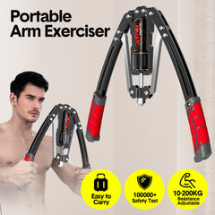 Twister Arm Exerciser Hydraulic Power Adjustable 10-200kg Heavy Duty Chest Expander Home Fitness Equipment for Biceps Abdomen and Shoulder Muscle Training