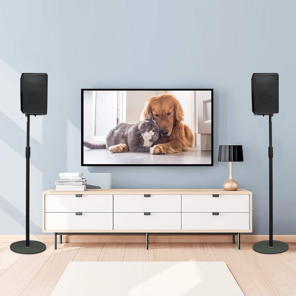 Alston Satellite Speaker Stand Height Adjustable 101-165cm Stand Bookshelf Speaker Stand Set of 2 Floor Stand Mount for Speaker Samsung Q990 Q930 9500s