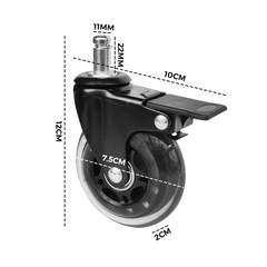 5 pcs Office Chair Casters 360 Rotatable Replacement Wheels with Locks
