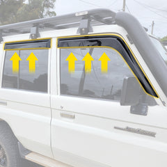 Weathershields Compatible for Toyota Landcruiser 70 76 78 79 Series 1992-2020 Car Window Visors Custom Fit Rain Proof Sun Wind Deflectors 4pcs