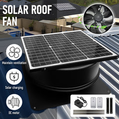 Solar Roof Fan Ventilation Exhaust Heat Extraction Panel Aluminum Alloy Blade