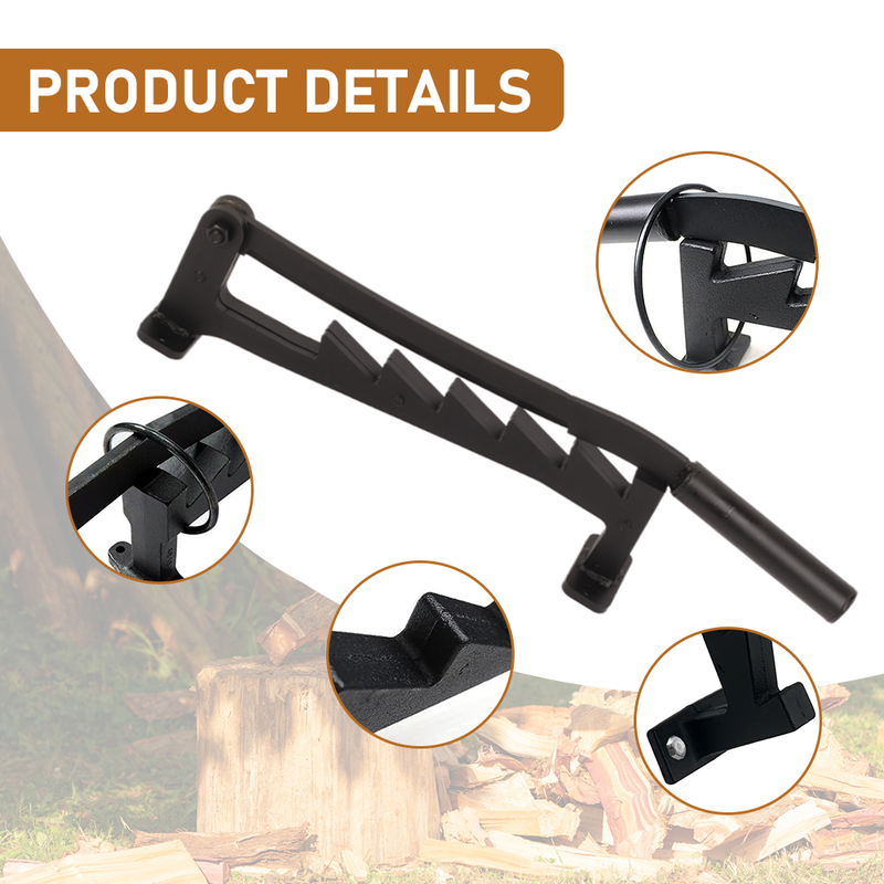 thumbnail interactive-video image 1 of Gioventù Wall-Mounted Firewood Splitter – Manual Kindling Cracker For Indoor/Outdoor Use – Black 1 of 6
