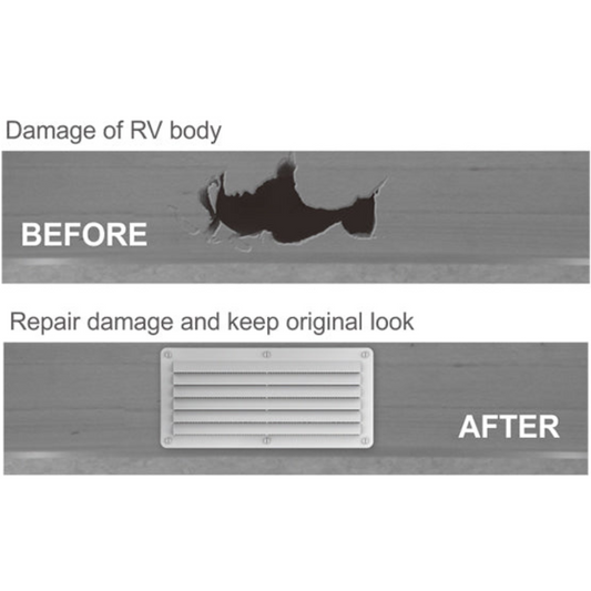 SEAFLO Dent Vent UV-Resistant ABS Cover for Minor RV or Marine Body Damage 10.4" x 5" Quick Cost-Effective Repair Solution