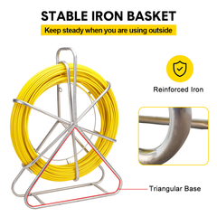Alston 4.5mm 100M Fish Tape Fiberglass Rodder with Steel Reel Cage Cable Duct Rodder Snake Telstra NBN Tool Non-Conduct
