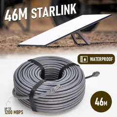 46M/150FT Replacement Gen 3 Cable 26AWG for Starlink Rectangular Satellite V3 Waterproof Weatherproof High Speed Supports Bandwidths up to 1200Mbps Gray