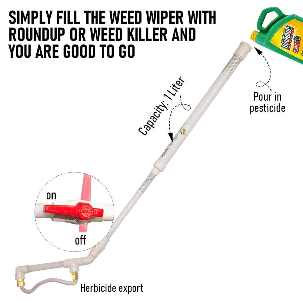 Detachable Hand Held Weed Wiper Easy to Use Herbicide Sprayer Rope Wick Applicator Weeder For Garden Lawn and Yard Maintenance