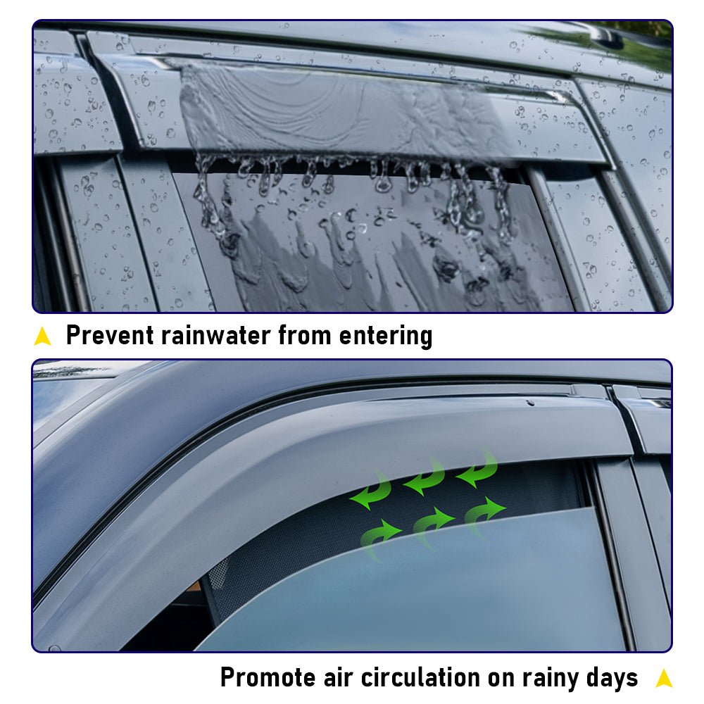 Weathershields Compatible for Toyota Landcruiser 70 76 78 79 Series 1992-2020 Car Window Visors Custom Fit Rain Proof Sun Wind Deflectors 4pcs