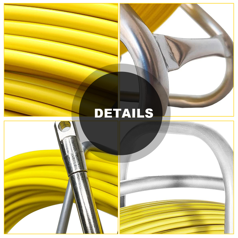 8mm 150M Fish Tape Puller Fiberglass Rodder with Steel Reel Cage Guidi