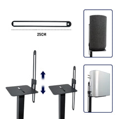 Speaker Stand Audio Floor Stand Speaker Holder Square Bracket Adjustable Height 83-162cm for Surround Speaker-Pack of 2 Black