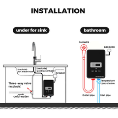 6500W Electric Instant Hot Water Heater System Under Sink Rapid Heating Mini Tankless Heater Electricity Saving 220V Over Heating Protection