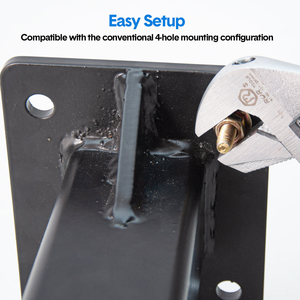 Heavy Duty Bolt on Hitch Receiver Plate Tube Wall Mount 2 Inch Opening Universal Pintle Hitch Extender for Trailer Towing Bike and Cargo Hanging Organiser