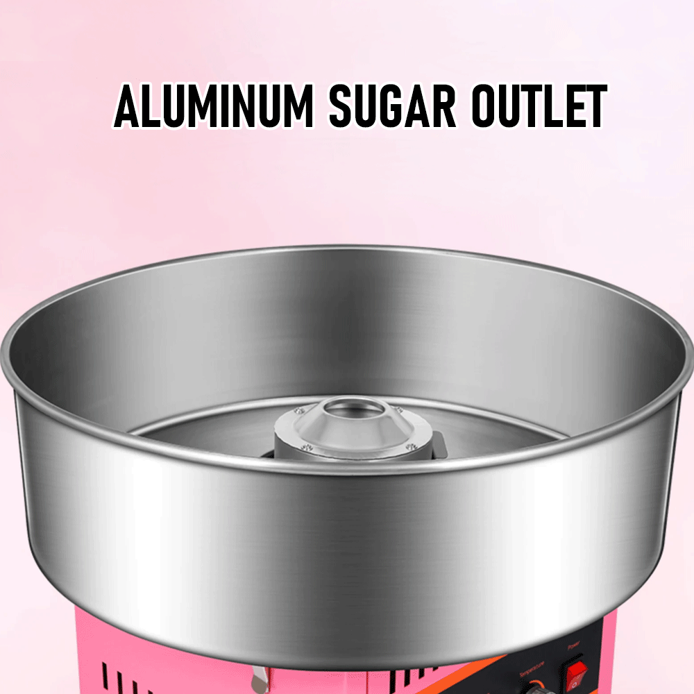 Alston 1000W Commercial Electric Cotton Candy Machine Sugar Fairy Floss Maker For Family Party with Stainless Steel Bowl Storage Drawer Pink Color