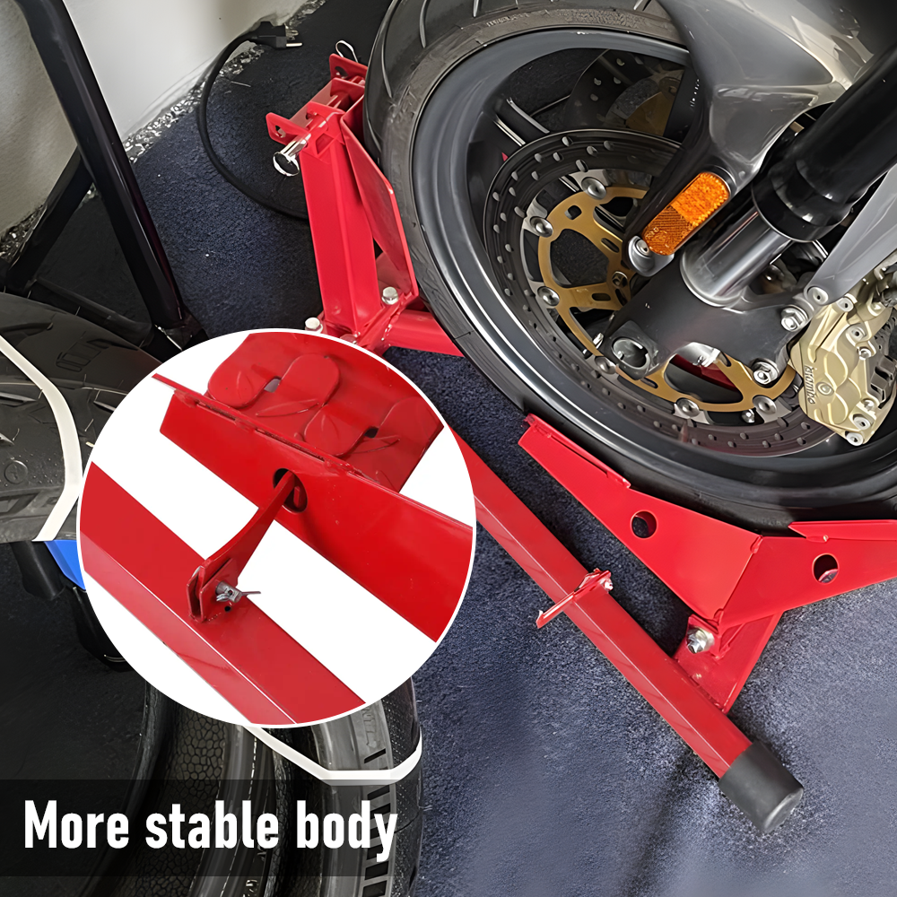 HeavyDuty Motorcycle Front Wheel Chock Lift Stand for Trailer