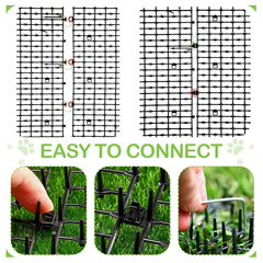 4M Cat Scat Mat Spikes Deterrent Fence Protector Prickle Strips Anti-Cats Network Digging Stopper Pest Repellent Spike Deterrent Mat 2 Rolls